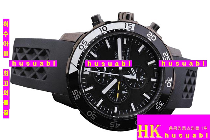 ̴ ǰð귣 Replica IWC Schaffhausen Black Rubber Watchband Mens Japanese Quartz 44 x 51 mm. YC010-24