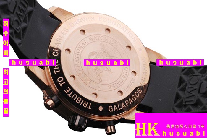 ���̴������� �����ð� Replica IWC Schaffhausen Black Rubber Gold Plated Japanese Quartz Movement 44 x 51 mm. YC010-22