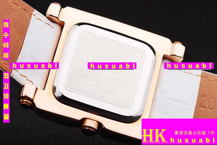 ĵ ڽð Replica Chopard Japanese Quartz MOVEMENT 18k Yellow gold Case Bezel Crown White Bracelet Women. sa-3