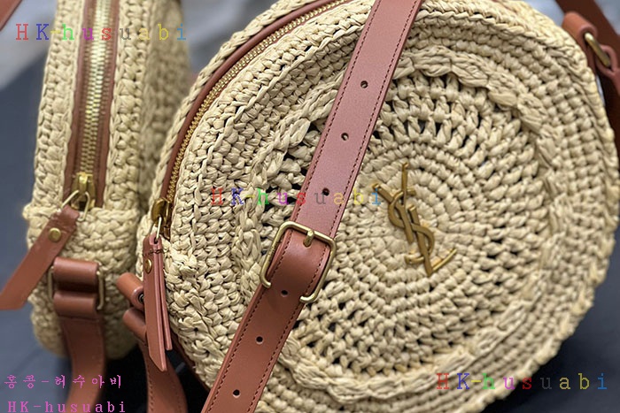★미러급★입생로랑 라피아 가죽 SAC ROND 백 685601-3